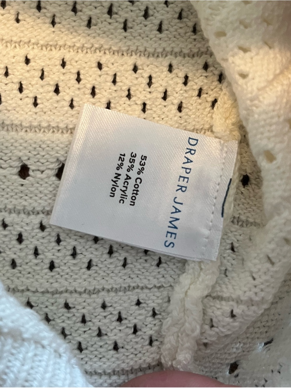 NWT Draper James Ivory Pointelle Cotton Blend Sweater | XL - Picture 8 of 8
